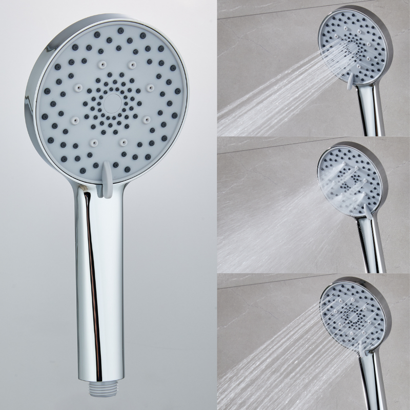 Słuchawka prysznicowa natryskowa 3-funkcyjna FLAT chrom szary