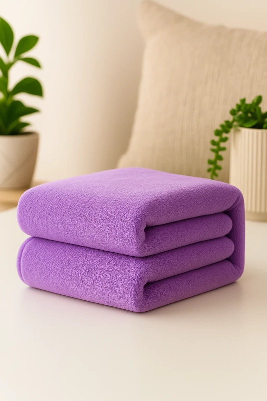 Ręcznik kąpielowy MIKRO fioletowy z mikrofibry 50x100 szybkoschnący