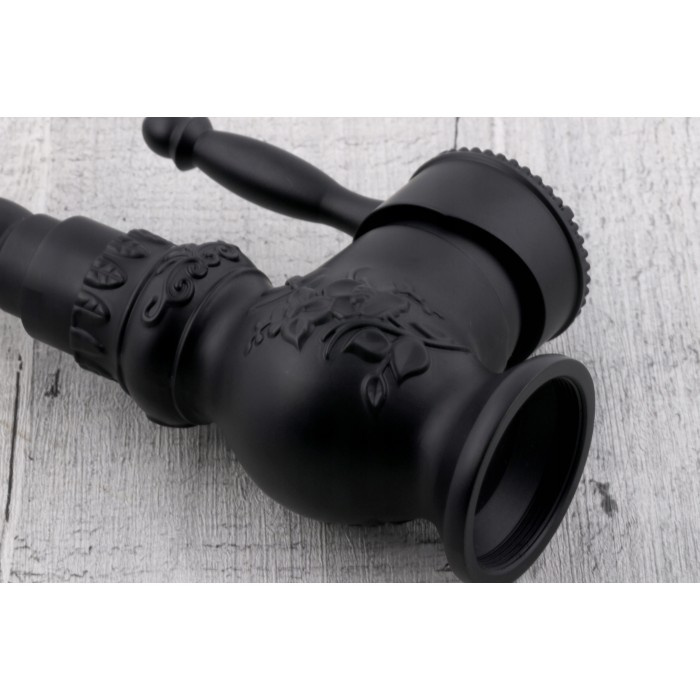 Bateria kuchenna czarna RETRO BLACK PATTERN