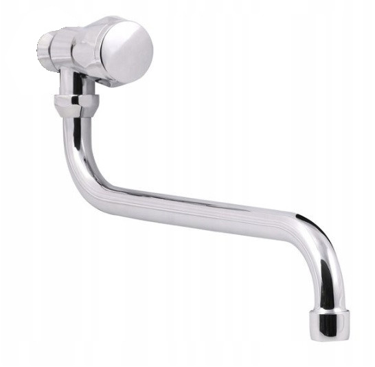 Kran pojedynczy ścienny mosiądz chrom 1/2" S