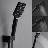 Słuchawka prysznicowa 3-funkcyjna – czarny mat, prostokątna, system antykamień