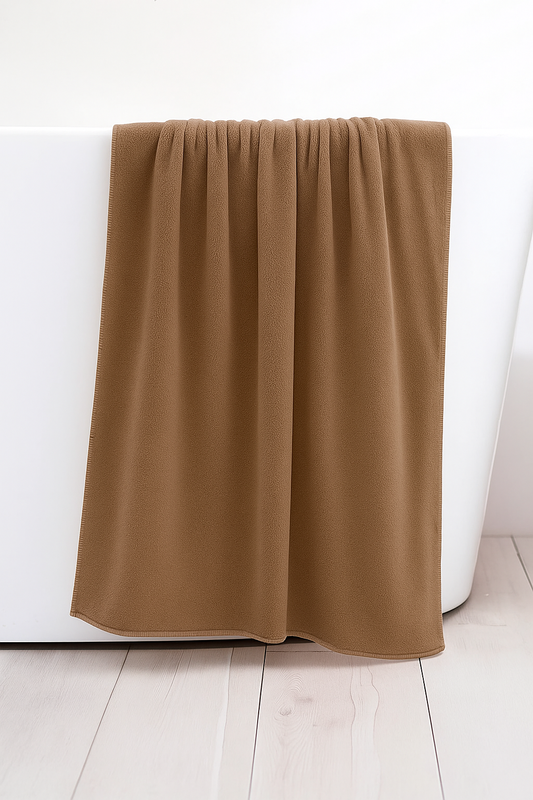 Ręcznik kąpielowy MIKRO jasny brązowy z mikrofibry 50x100 szybkoschnący