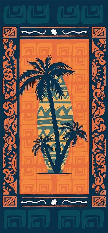 Ręcznik plażowy szybkoschnący z mikrofibry 70x140 SUNSET SURFER