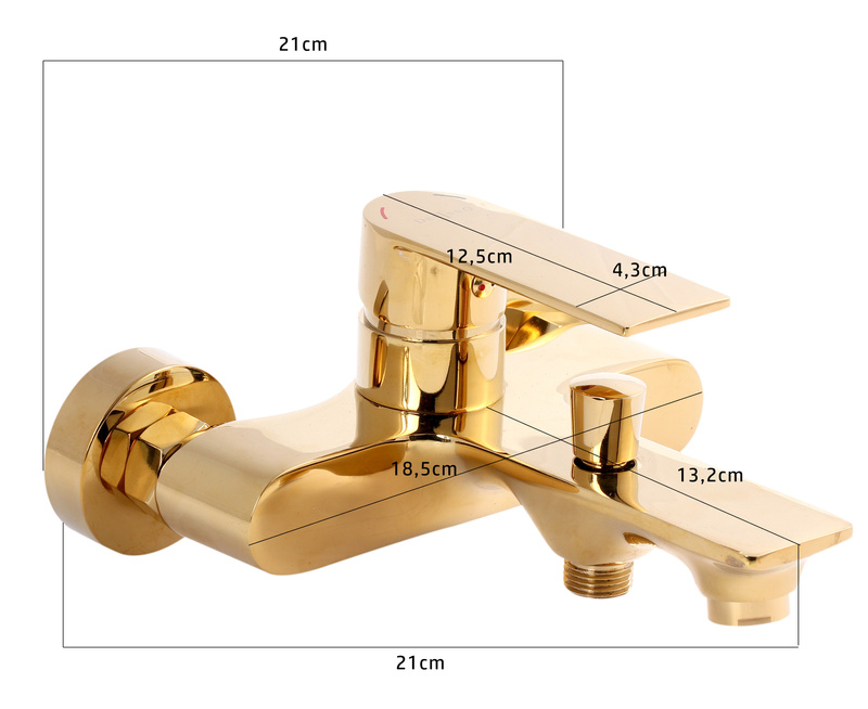 Zestaw złotych baterii łazienkowych