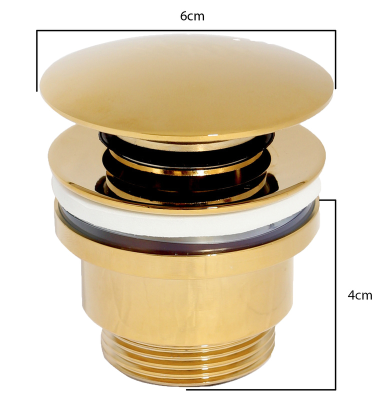 Korek umywalkowy KLIK-KLAK złoty uniwersalny