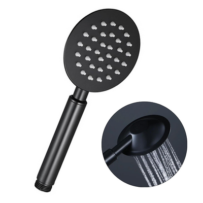 Słuchawka prysznicowa stalowa czarna SLIM okrągła