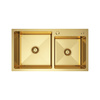 Zlewozmywak stalowy dwukomorowy 78x45 złoty + syfon GRATIS