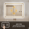 Lustro podświetlane LED 80x60 cm prostokątne w złotej ramie J127