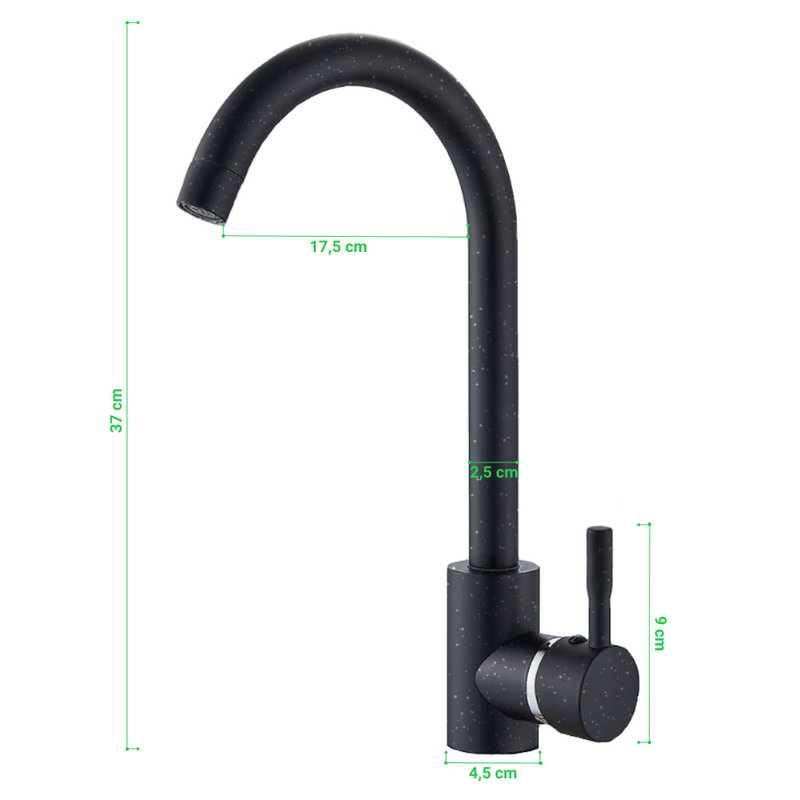 Bateria kuchenna czarna nakrapiana GRANIT