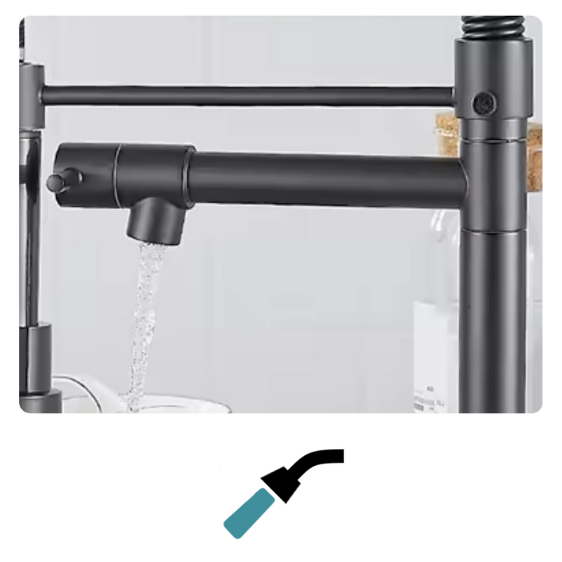 Bateria kuchenna ścienna wysoka restauracyjna wyciągana DUAL 2 GRAPHIT