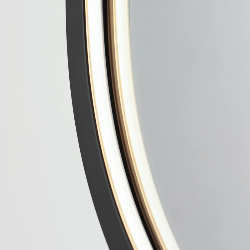 Lustro podświetlane LED 80x60 prostokątne w czarnej ramie H-1422 powiększające