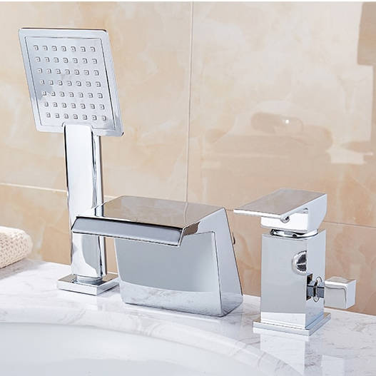 Bateria wannowa stojąca 3-otworowa szeroka wylewka KOTTO