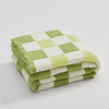 Ręcznik bawełniany łazienkowy w kratę 70x140 cm zielony