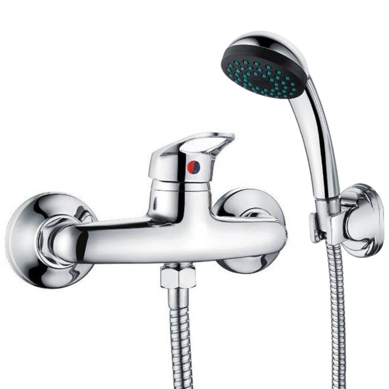 Bateria prysznicowa ścienna z zestawem natryskowym LUMA