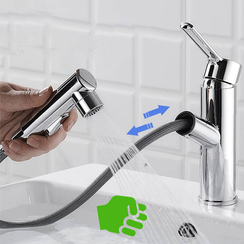 Bateria umywalkowa z wyciągną wylewką FRIGO