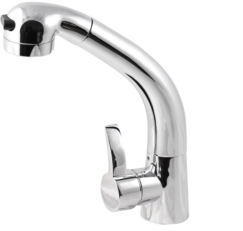 Bateria kuchenna z wyciąganą wylewką kran