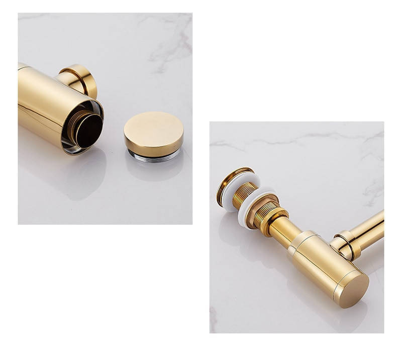 Syfon złoty+ korek click clack złoty z przelewem