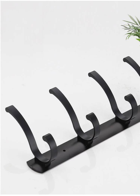 Wieszak łazienkowy FLOW czarny matowy 4-uchwytowy