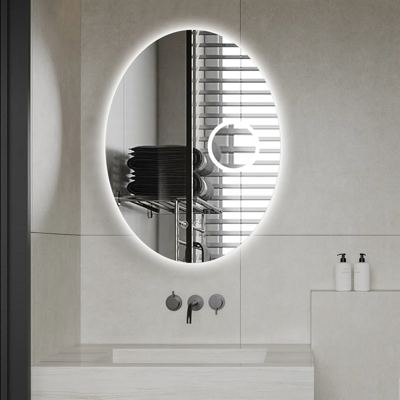 Lustro podświetlane LED 60x80 cm owalne H-3004 powiększające