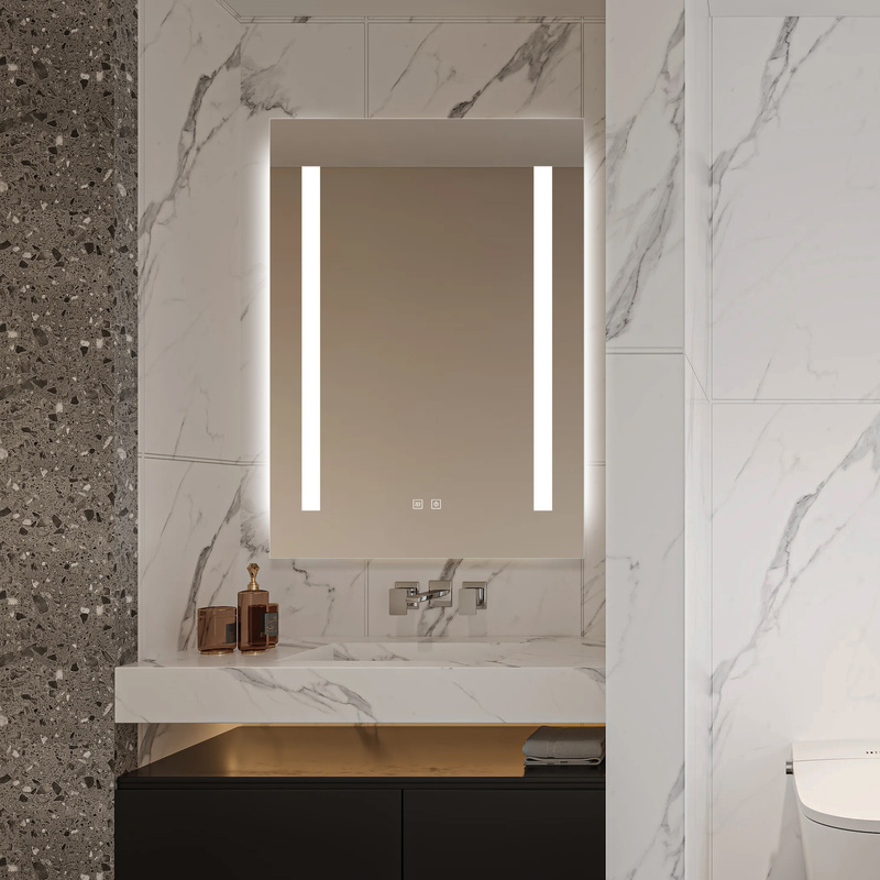 Lustro podświetlane LED 50x70 cm prostokątne H-1421