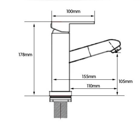 Bateria umywalkowa z wyciąganą wylewką kran BANG