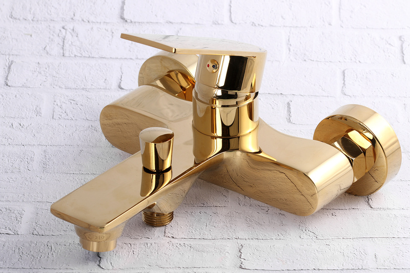 Bateria wannowa ścienna złota nowoczesna SINK