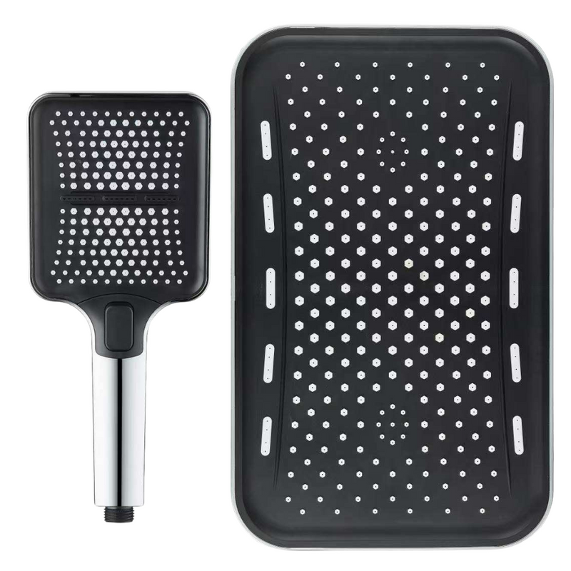 Zestaw prysznicowy deszczownica + słuchawka VAST chrom black