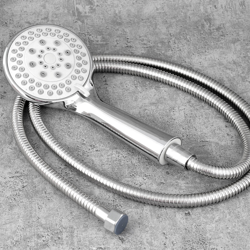 Drążek prysznicowy + zestaw natryskowy 5F szary