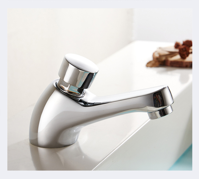 Bateria umywalkowa czasowa do wody mieszanej chrom