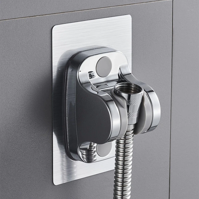 Uchwyt prysznicowy regulowany samoprzylepny srebrny