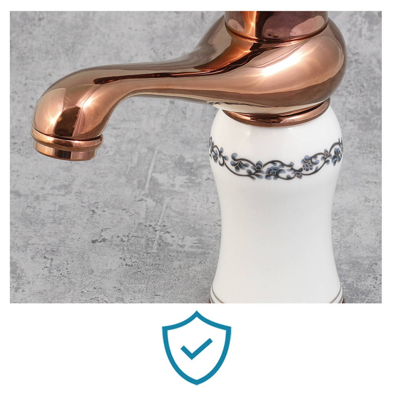 Bateria umywalkowa SONG ROSE GOLD biała