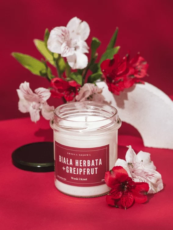 Świeca sojowa zapachowa BIAŁA HERBATA + GREJPFRUT 300ml