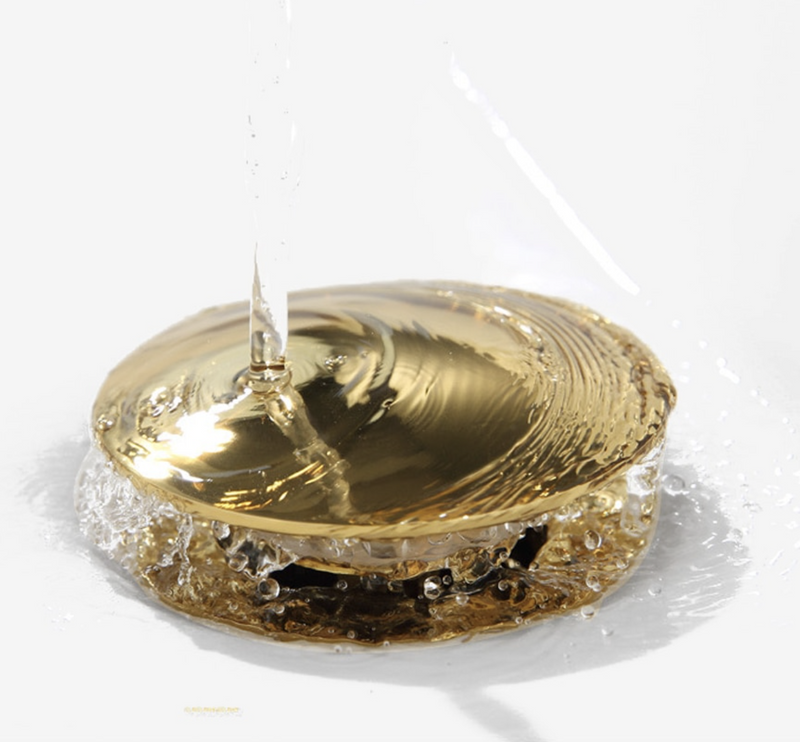 Syfon elastyczny + korek KLIK KLAK złoty bez przelewu