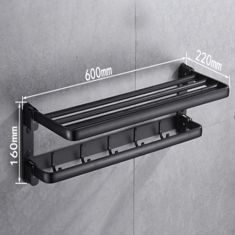 Wieszak łazienkowy ścienny na ręczniki czarny