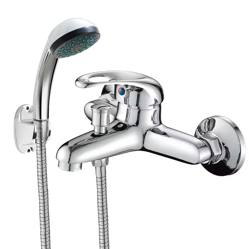 Bateria wannowa ścienna z zestawem natryskowym LUMA