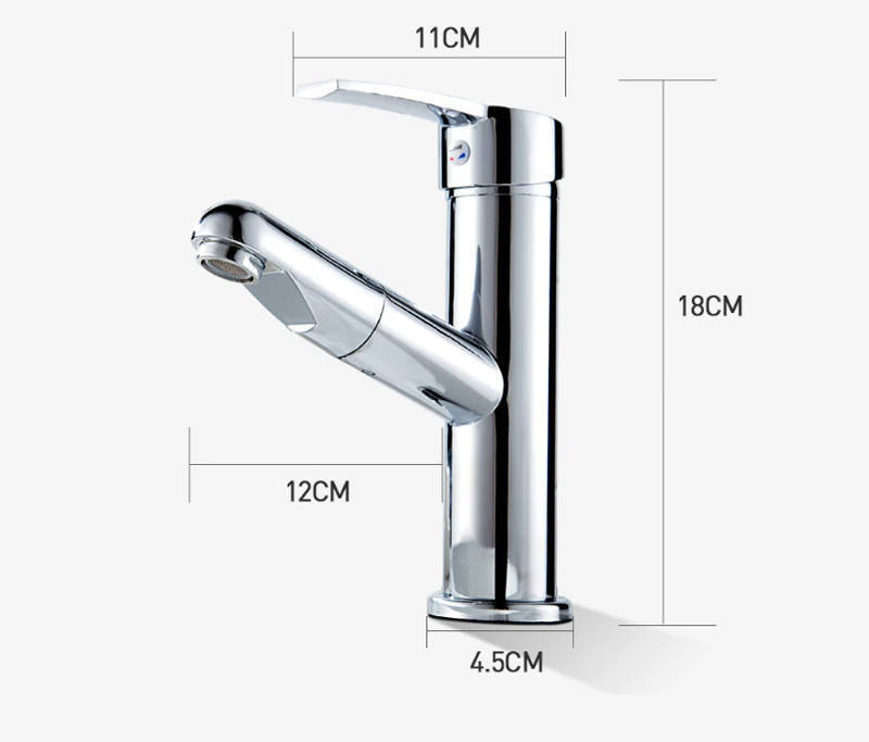 Bateria umywalkowa wyciągana wylewka kran CANO