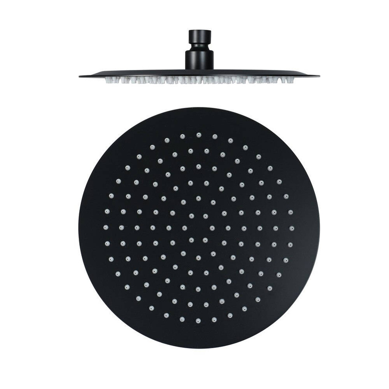 Deszczownica prysznicowa czarna okrągła 25cm