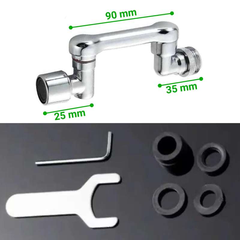 Perlator mosiężny przedłużka do kranu obrotowa 1080° 2-funkcyjna