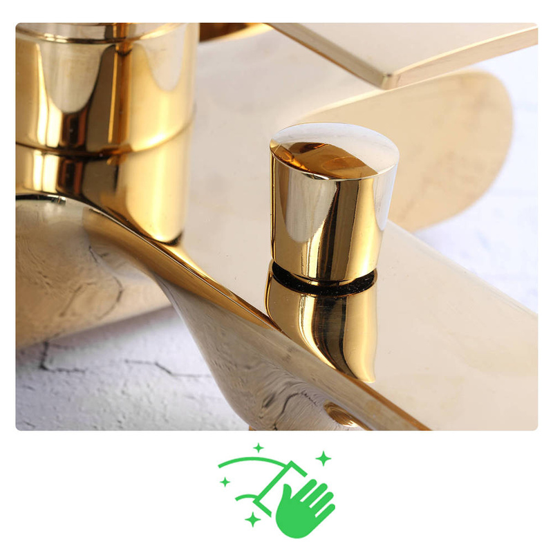 Bateria wannowa ścienna złota nowoczesna SINK