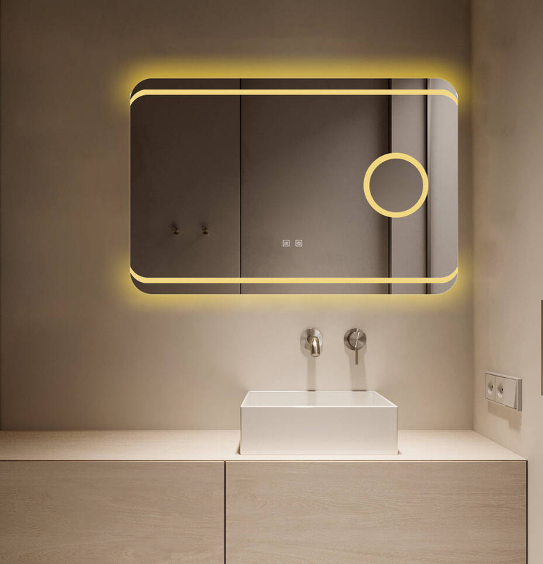 Lustro łazienkowe podświetlane LED 90x60 prostokątne powiększające J141