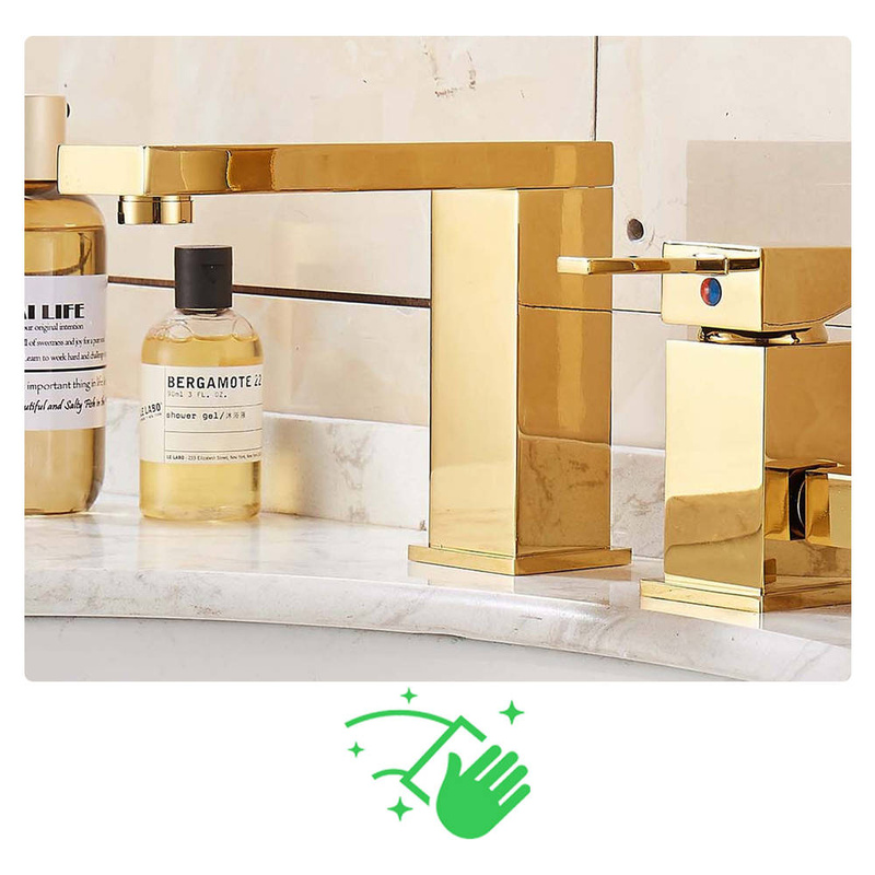 Bateria wannowa stojąca 3-otworowa złota BANG