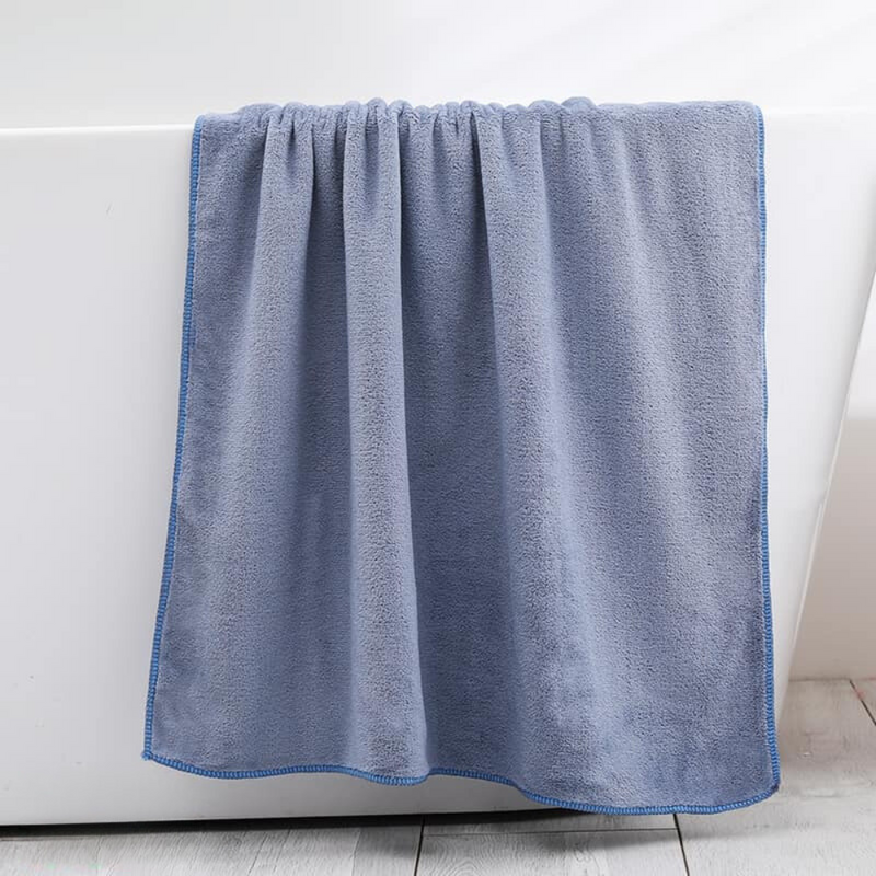 Ręcznik kąpielowy MIKRO błękitno szary z mikrofibry 70x140 szybkoschnący