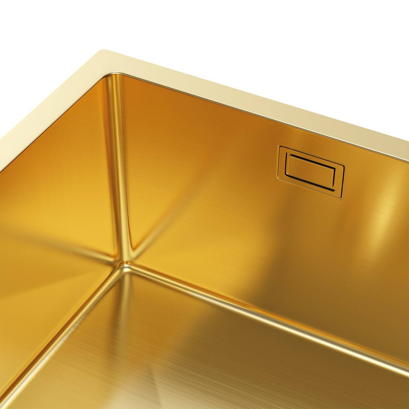 Zlewozmywak stalowy dwukomorowy 80x45 złoty + syfon GRATIS podblatowy, podwieszany