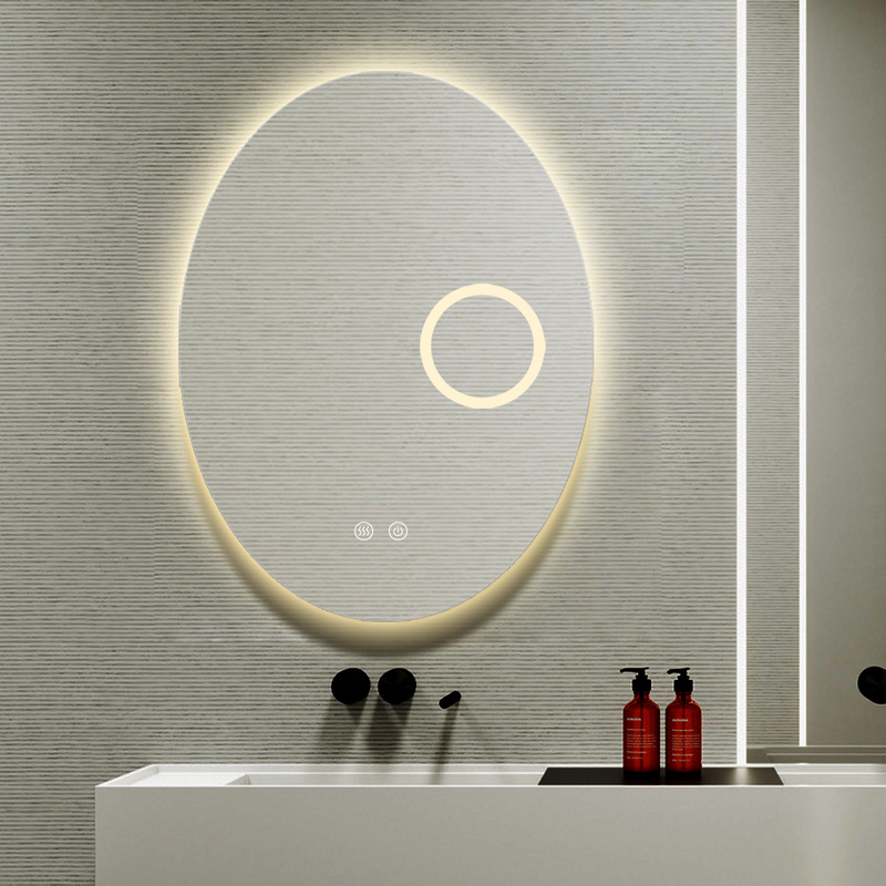 Lustro podświetlane LED 60x80 cm owalne H-3004 powiększające