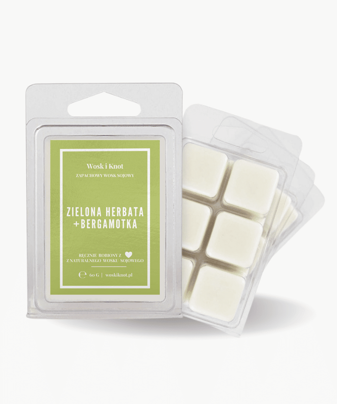 Wosk zapachowy sojowy do kominka Zielona herbata + Bergamotka