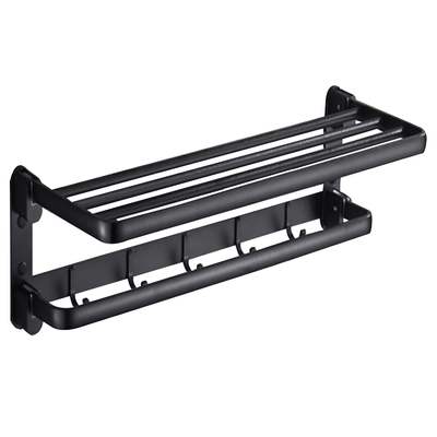 Wieszak łazienkowy ścienny na ręczniki czarny