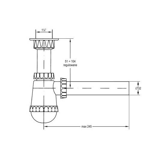 Zestaw syfon umywalkowy + korek do umywalki bez przelewu z sitkiem