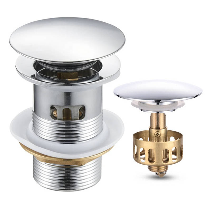 Syfon elastyczny + korek do umywalki z przelewem i sitkiem