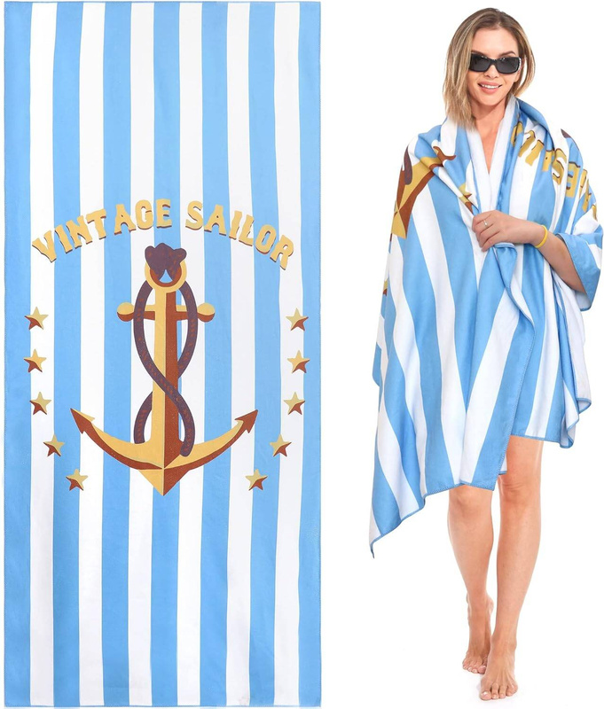 Ręcznik plażowy szybkoschnący z mikrofibry 70x140 VINTAGE SAILOR