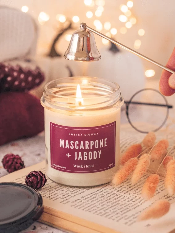 Świeca sojowa zapachowa MASCARPONE + JAGODY 300ml